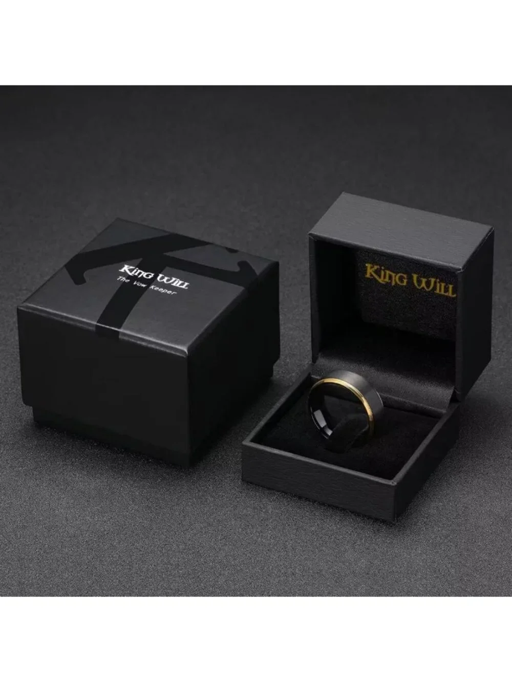 Two-Tone Matte Wedding Band for Men, Tungsten Carbide, Comfort Fit, Anniversary